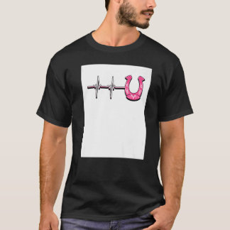 Camiseta Ecg Heartbeat Graphic Horse Lover Equestrian Rider