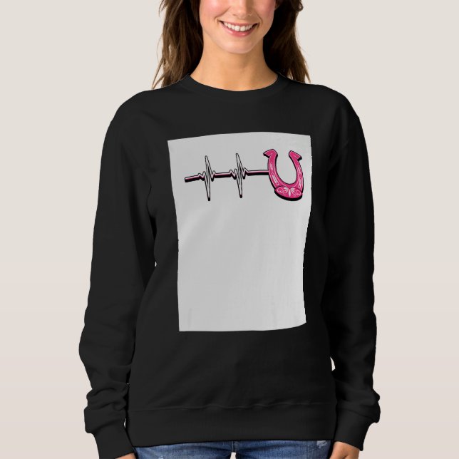 Camiseta Ecg Heartbeat Graphic Horse Lover Equestrian Rider (Frente)
