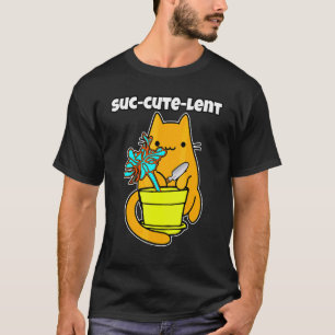 Camiseta Echeveria Gato Tão Fofo Jardim Suculento Succute