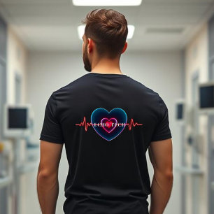 Camiseta Echo Tech   Batimento cardíaco   Coração com EKG