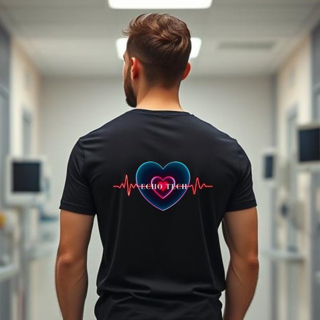 Camiseta Echo Tech | Batimento cardíaco | Coração com EKG (Echo Tech | Heartbeat | Heart with EKG T-Shirt)