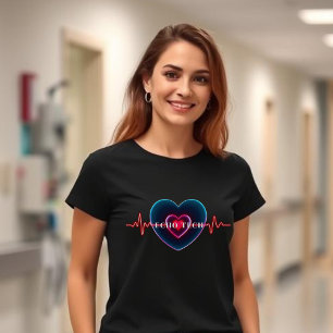 Camiseta Echo Tech   Batimento cardíaco   Coração com EKG