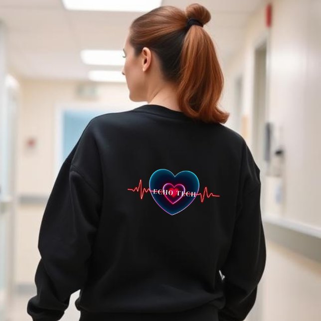 Camiseta Echo Tech | Pulsação | Coração com ECG (Echo Tech | Heartbeat | Heart with EKG Sweatshirt)