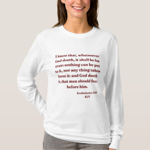 Camiseta Eclesiastes 3:14 Bíblias Verso Mulheres Longa Capa