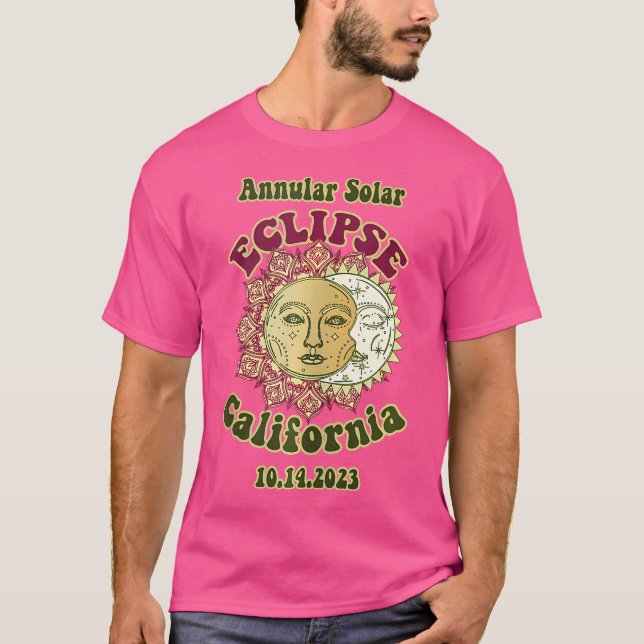 Camiseta Eclipse 2023 Solar Annular 1970S - Astronomia Retr (Frente)