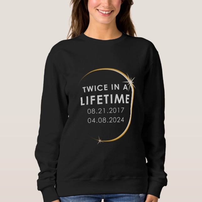 Camiseta Eclipse 2024 Duas Vezes Numa Eclip Solar Total Da  (Frente)