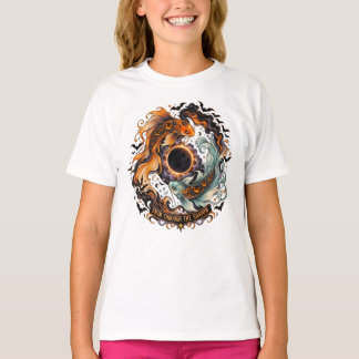 Camiseta Eclipse de Halloween do Koi de Abóbora