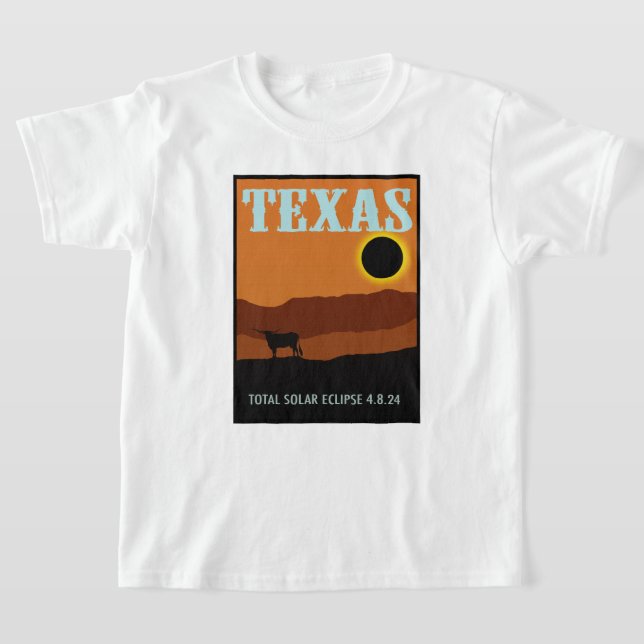 Camiseta Eclipse do Poster de viagens do Texas (Postura )