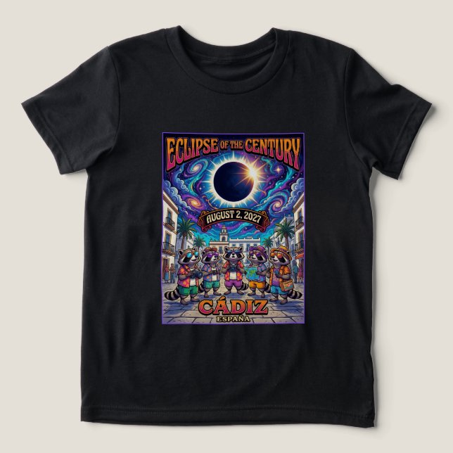 Camiseta Eclipse Do Século Ago 2,2027 Crianças De Cádis (Design frontal)