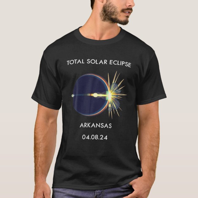 Camiseta Eclipse Flare 04.08.24 Eclipse Solar Total Arkansa (Frente)