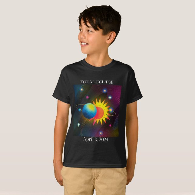 Camiseta Eclipse Flare 04.08.24 Total de Eclipse Solar EUA (Frente Completa)
