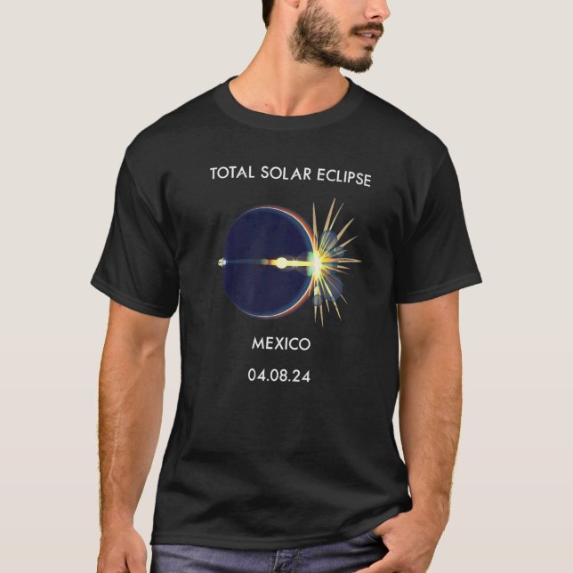 Camiseta Eclipse Flare 04 08 24 Total Solar Eclipse Mexico  (Frente)