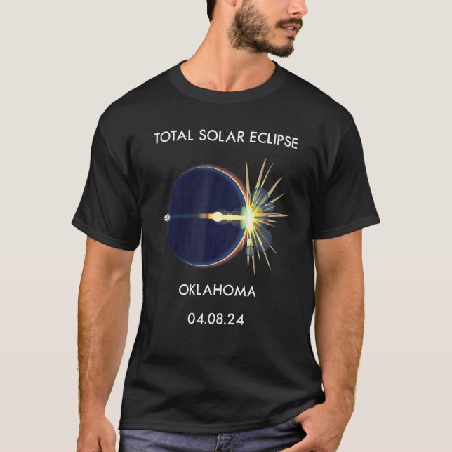 Camiseta Eclipse Flare 04 08 24 Total Solar Eclipse Oklahom (Frente)