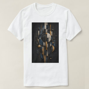 Camiseta Eclipse Geométrico   Arte de Parede Abstrata de Lu