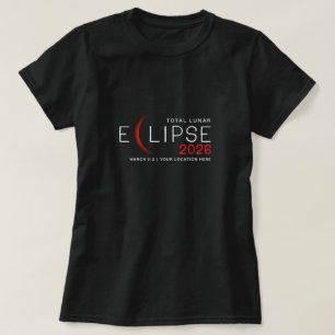 Camiseta Eclipse Lunar 2026 Localização Personalizada Comem