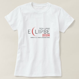 Camiseta Eclipse Lunar 2026 Localização Personalizada Comem