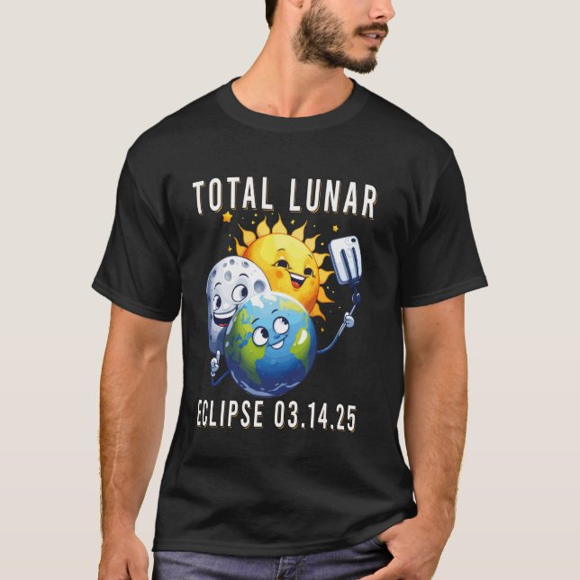 Camiseta Eclipse Lunar Total 14 Março 2025 Astronomia Sol T (Frente)