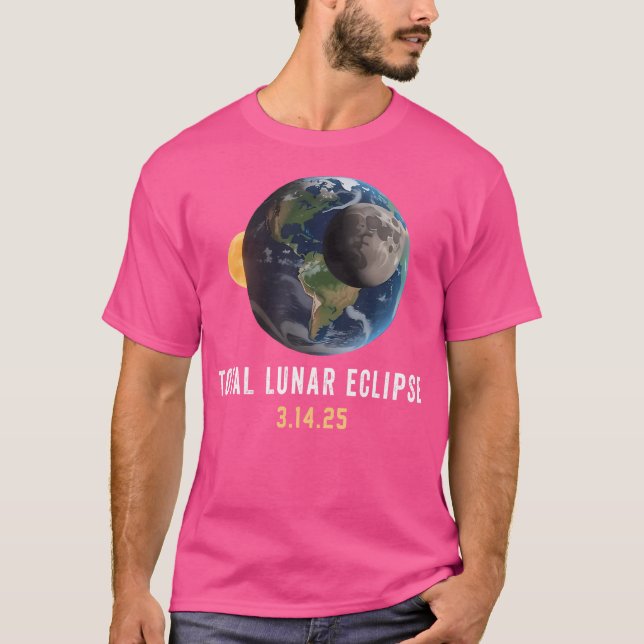 Camiseta Eclipse Lunar Total 2025 Lua de Sangue 14 de Março (Frente)