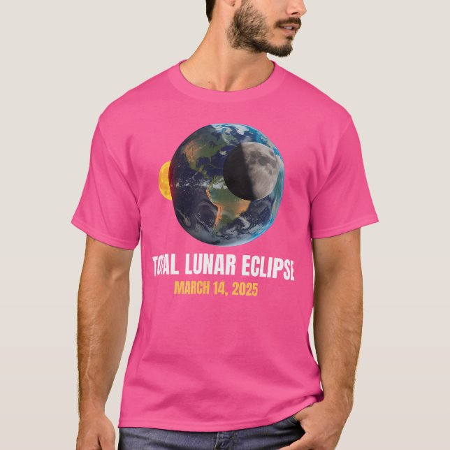 Camiseta Eclipse Lunar Total 2025 Lua de Sangue 14 de Março (Frente)