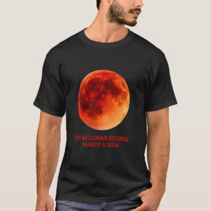 Camiseta Eclipse Lunar Total 2026 Lua Vermelha 3 Março Ec