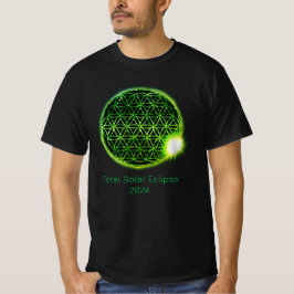 Camiseta Eclipse Solar 2024 Flor Verde Espumante da Vida