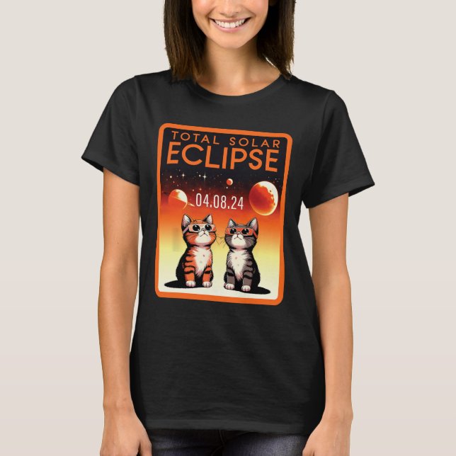 Camiseta Eclipse Solar 2024 Gatos Eclipse Solar Total 4.08. (Frente)