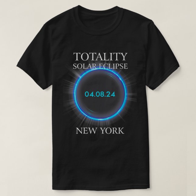 Camiseta Eclipse Solar 2024 Nova Iorque 04 (Frente do Design)