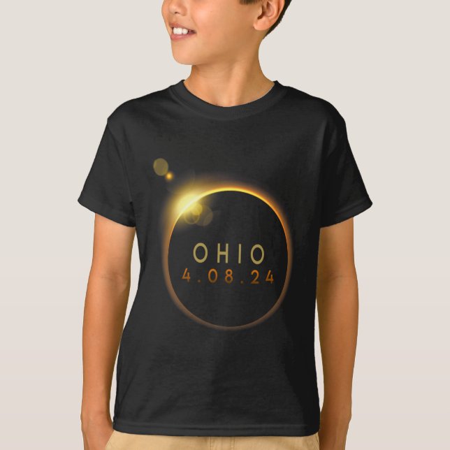 Camiseta Eclipse Solar 2024 State Ohio Total Eclipse Solar (Frente)