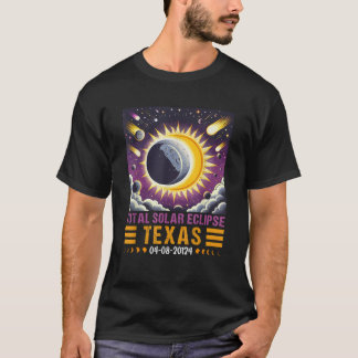 Camiseta Eclipse Solar 2024 Totalidade Americana Estado Tex