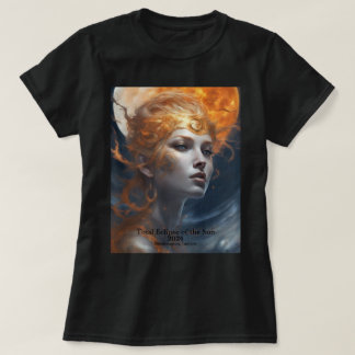 Camiseta Eclipse Solar 2 Lados do Texto Deusa Sun