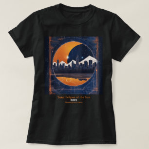 Camiseta Eclipse Solar 2 Lados suas Colinas de paisagem dig