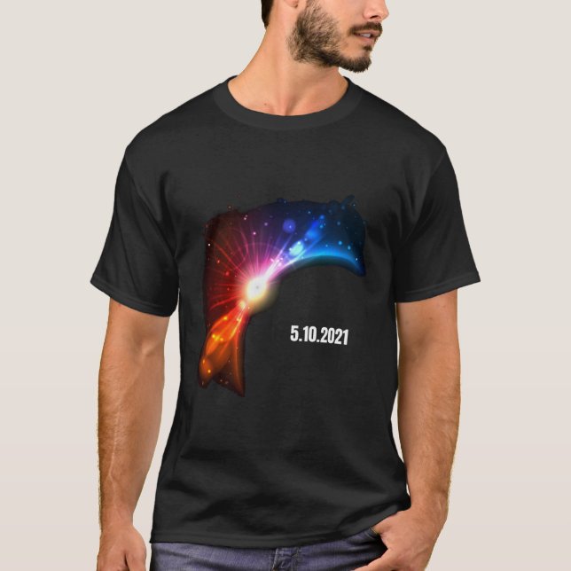 Camiseta eclipse solar arco-íris 10 de junho de 2021 (Frente)