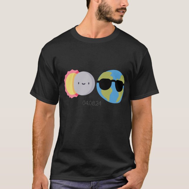 Camiseta Eclipse Solar de Cartoon Bonito (Frente)