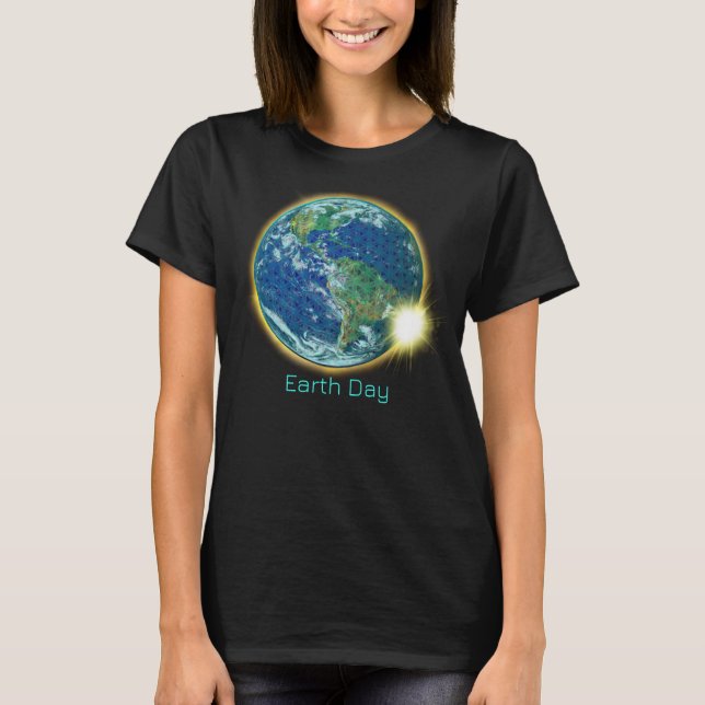 Camiseta Eclipse Solar do Dia da Terra 2024 geometria sagra (Frente)