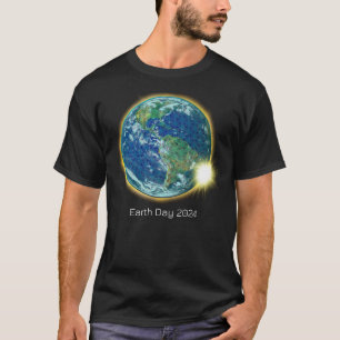 Camiseta Eclipse Solar do Dia da Terra 2024 geometria sagra
