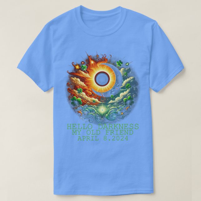 Camiseta Eclipse solar do dia de StPatricks, abril de 08 20 (Frente do Design)