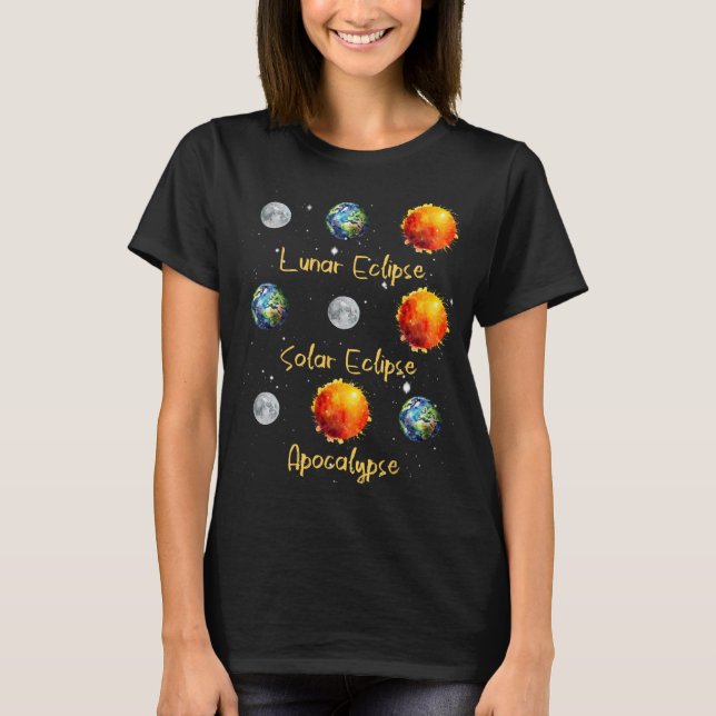 Camiseta Eclipse Solar Do Eclipse Lunar E Apocalypse Engraç (Frente)