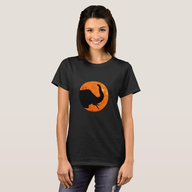 Camiseta Eclipse Solar do Perfil do Elefante (Frente Completa)