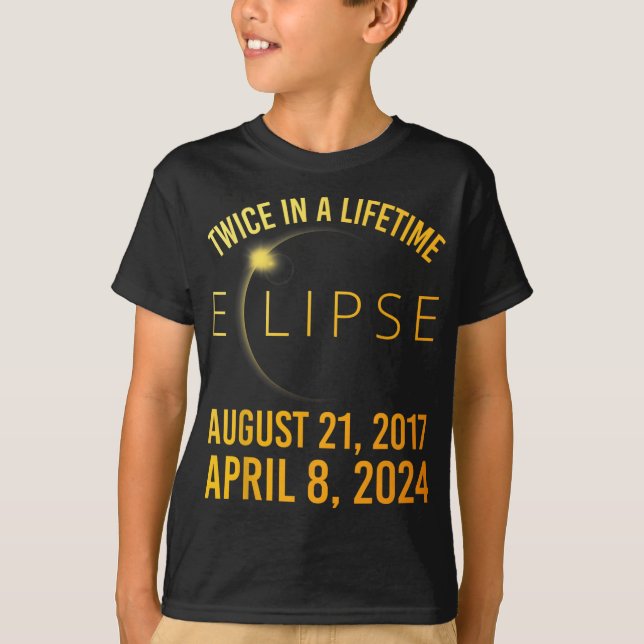Camiseta Eclipse Solar Duas Vezes Em Uma Vida 2024 Eclipse  (Frente)