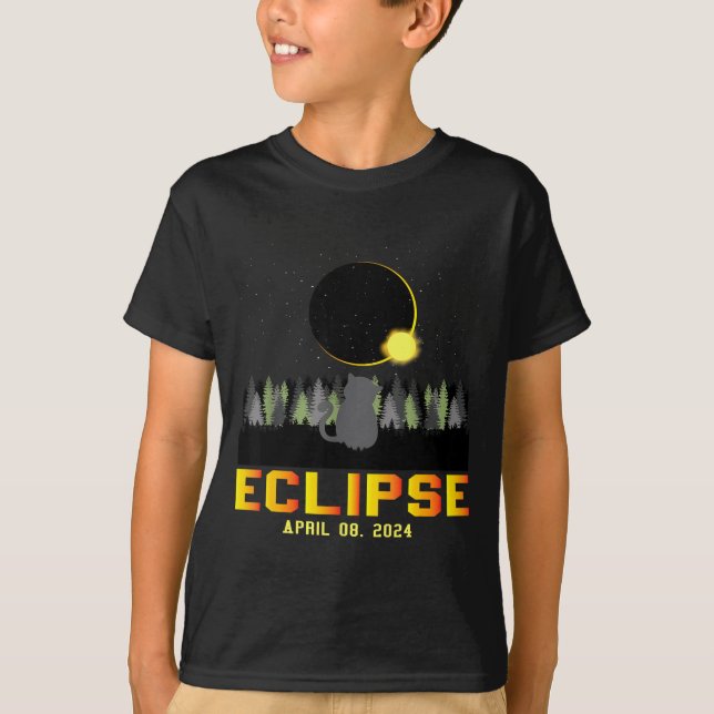 Camiseta Eclipse Solar Fofo em 8 de Abril Selfie (Frente)