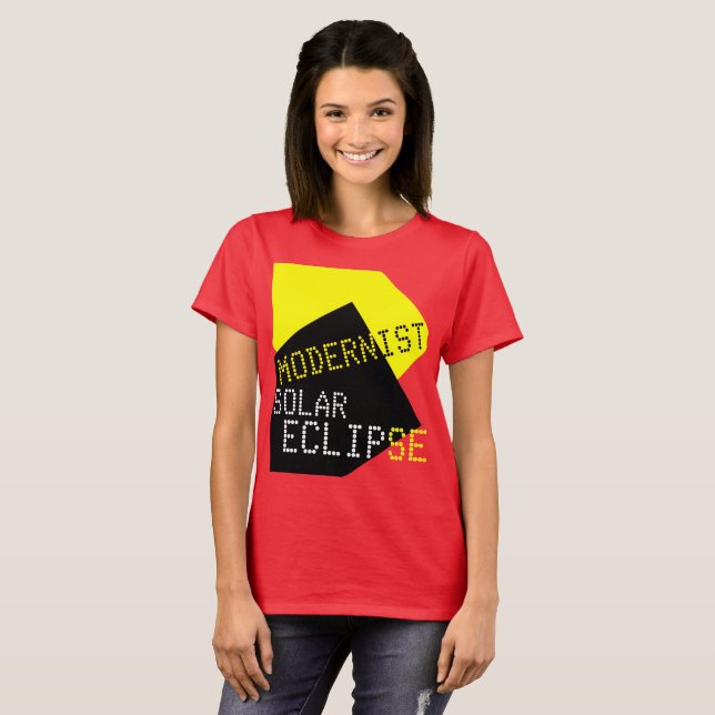 Camiseta Eclipse Solar Modernista Curioso personalizável (Frente Completa)