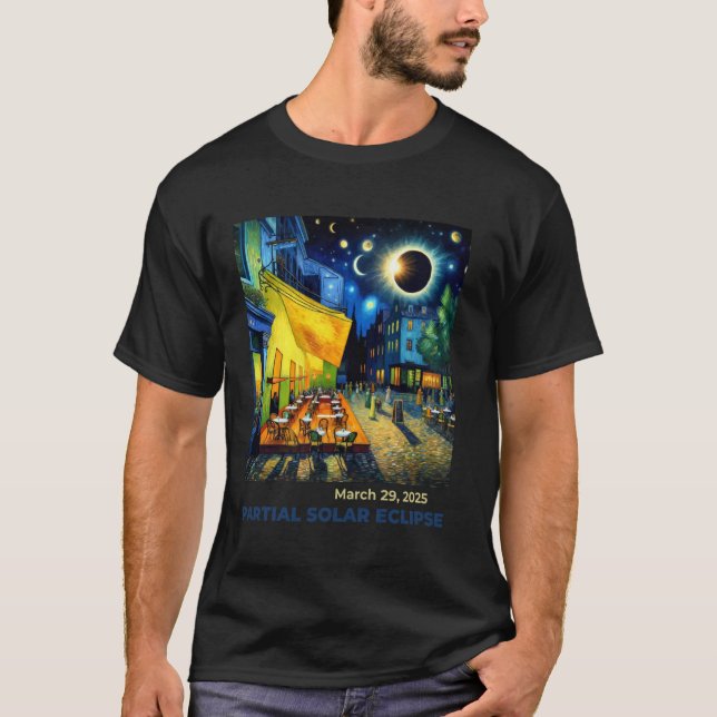 Camiseta Eclipse Solar Parcial de 29 de Março de 2025 Céu N (Frente)