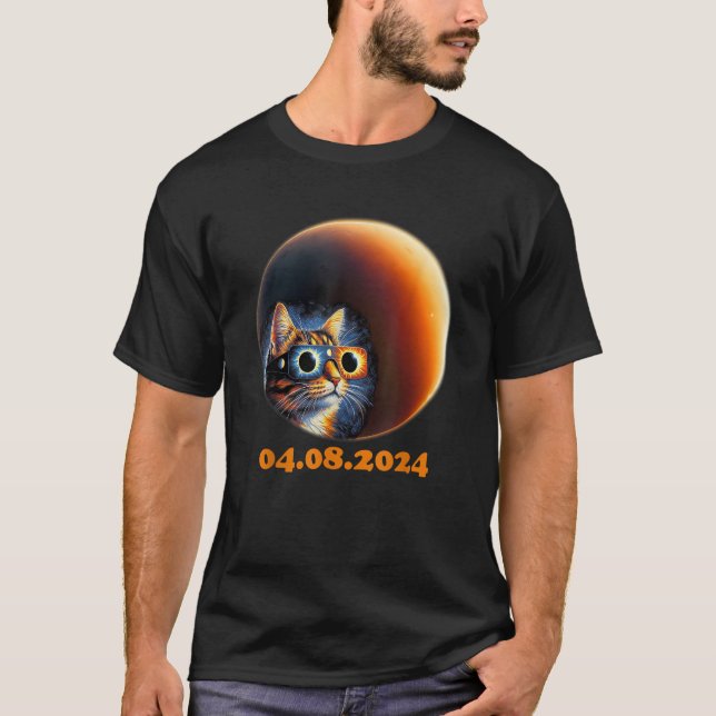 Camiseta Eclipse Solar Total 04 08 Abril 2024 Gato da Total (Frente)