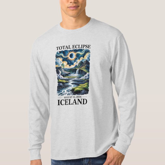 Camiseta Eclipse Solar Total 12 de agosto de 2026 Islândia (Frente)