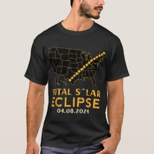 Camiseta Eclipse Solar Total 2024 abril 8 Homens Mulheres C