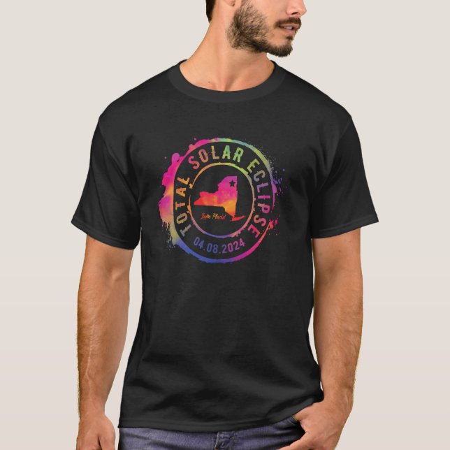 Camiseta Eclipse Solar Total 2024 EUA Nova York Lake Placid (Frente)