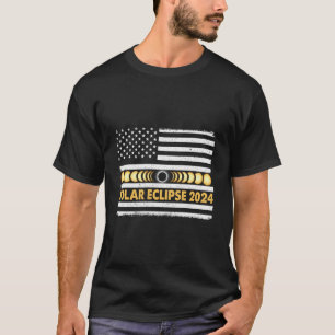 Camiseta Eclipse Solar Total 2024 Fases de Totalidade EUA A