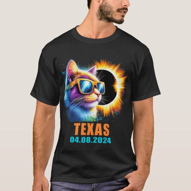 Camiseta Eclipse Solar Total 2024 Gamas de Eclipse Solar de (Frente)
