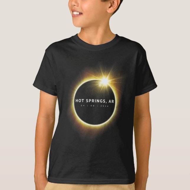 Camiseta Eclipse Solar Total 2024 Hot Springs AR Totalidade (Frente)
