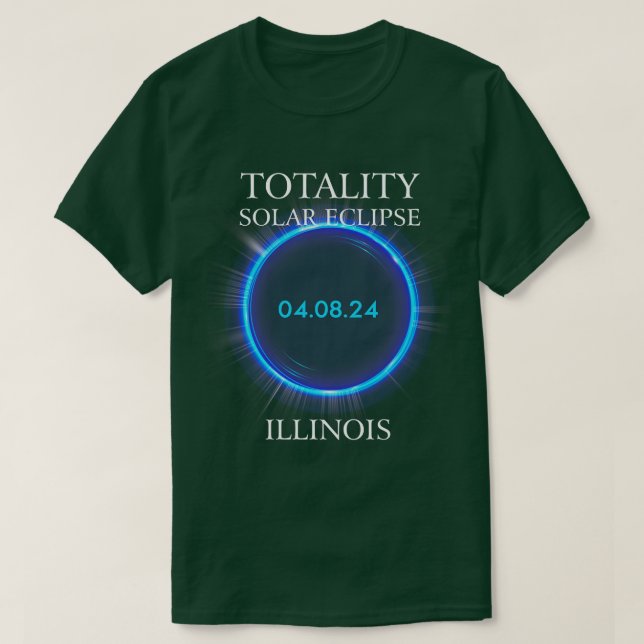 Camiseta Eclipse Solar Total 2024 ILLINOIS 04 (Frente do Design)